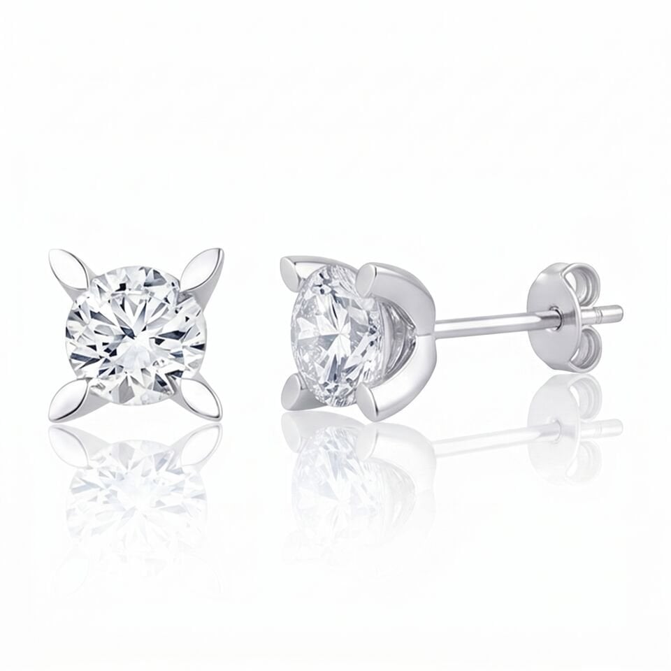 4.00 Carat E VS Lab. Diamond Solitaire Earring