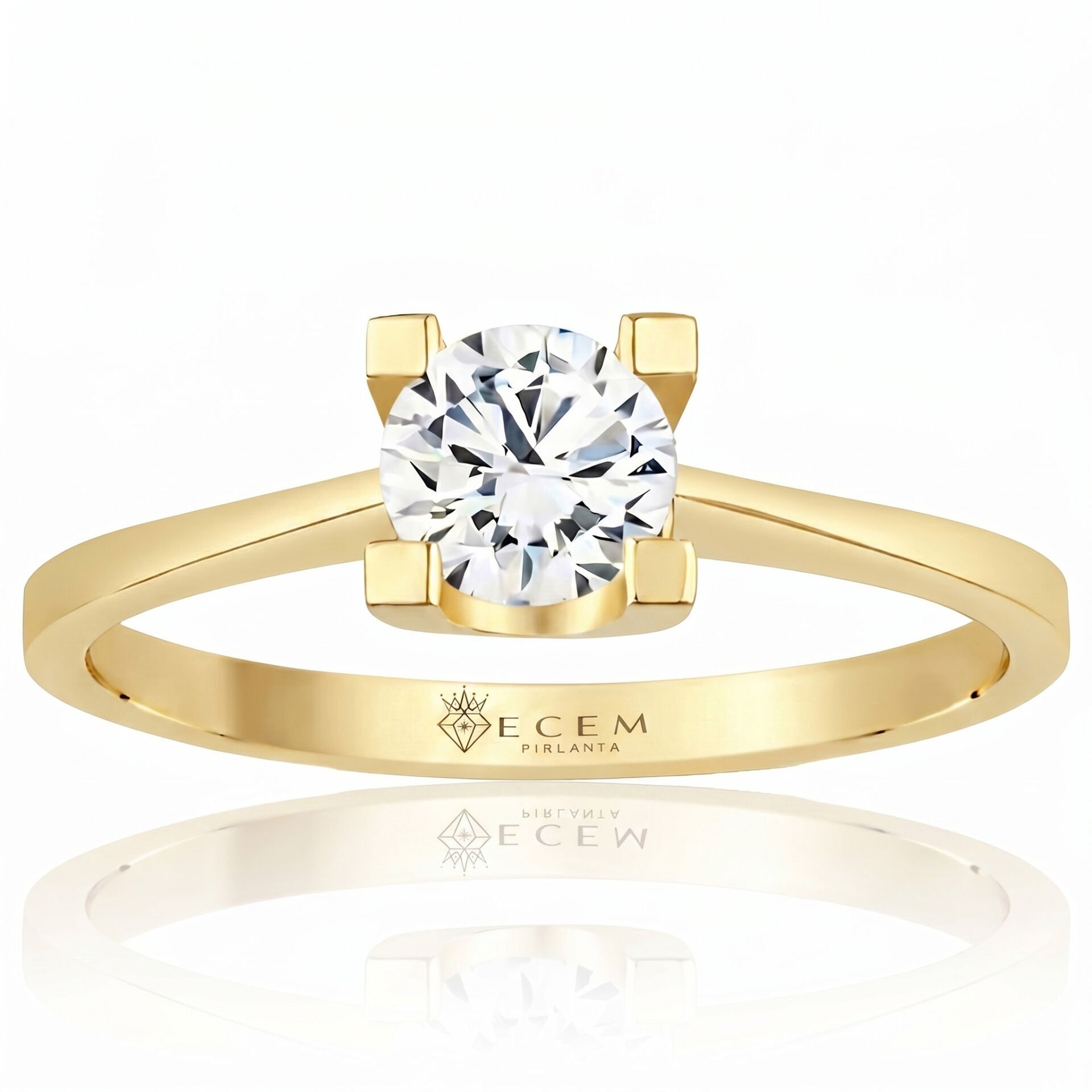 1.50 Carat D VS Lab. Diamond Solitaire Yellow Gold Ring
