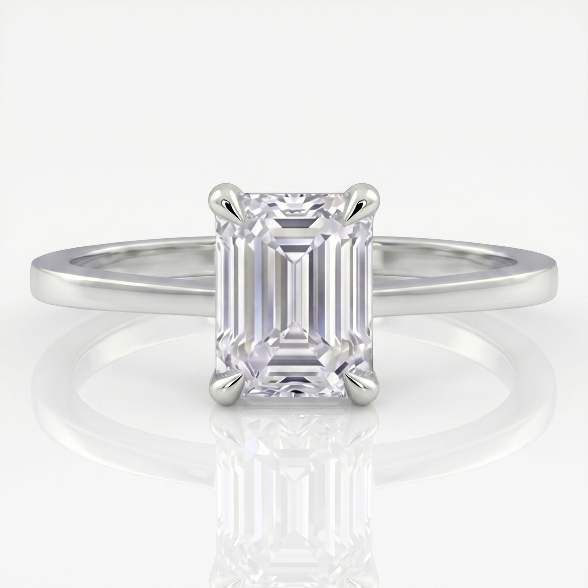 3.00 Carat D VS Lab. Diamond Emerald Solitaire Ring