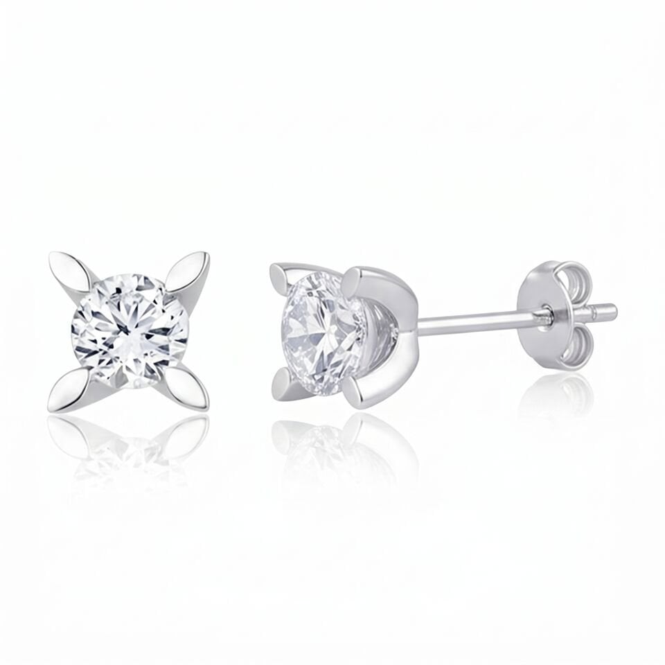 2.00 Carat E VS Lab. Diamond Solitaire Earrings