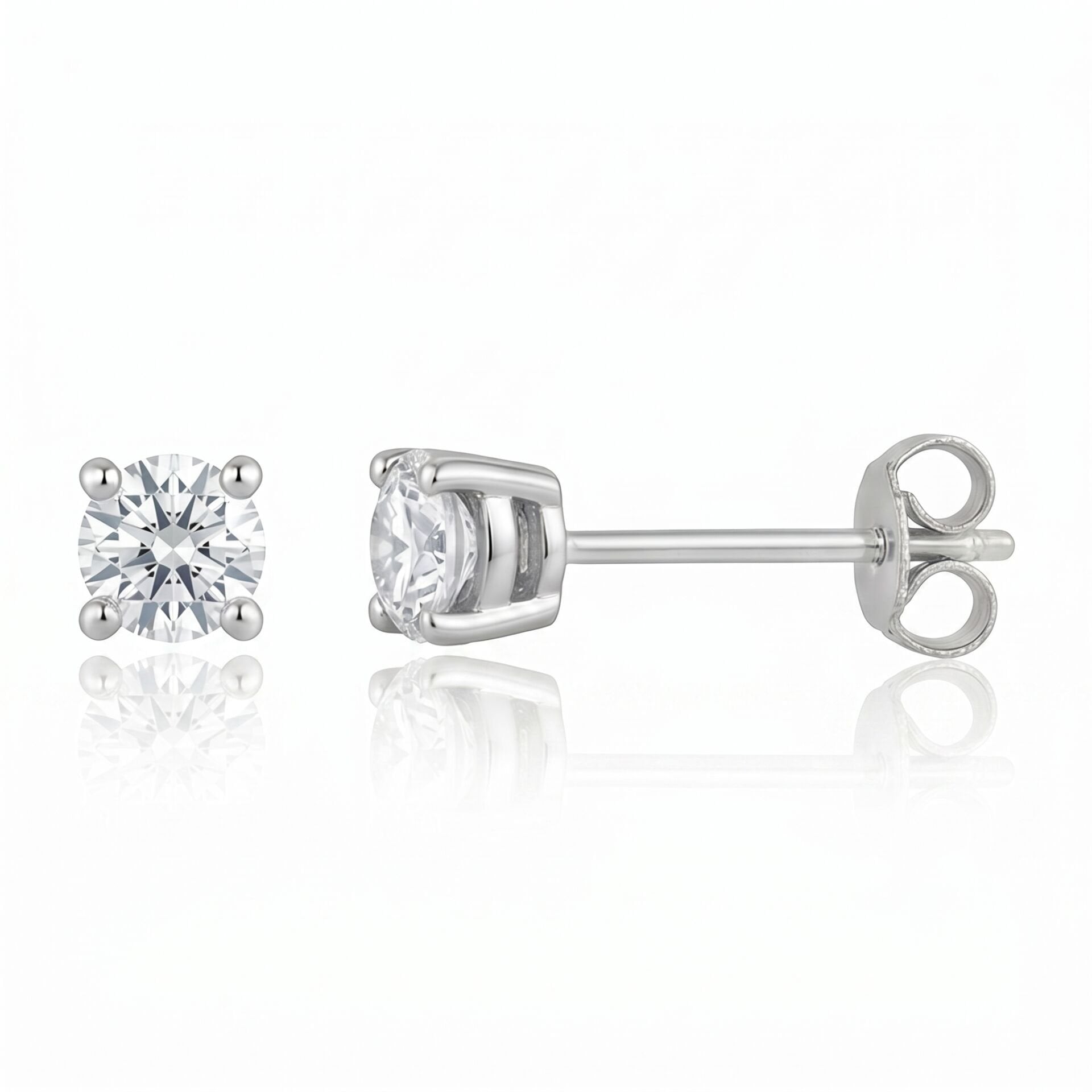 2.00 Carat D VS Lab. Diamond Solitaire Earrings