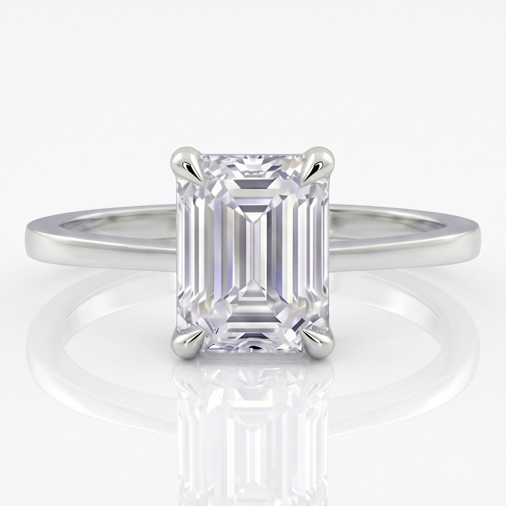 4.00 Carat D VS Lab. Diamond Emerald Solitaire Ring