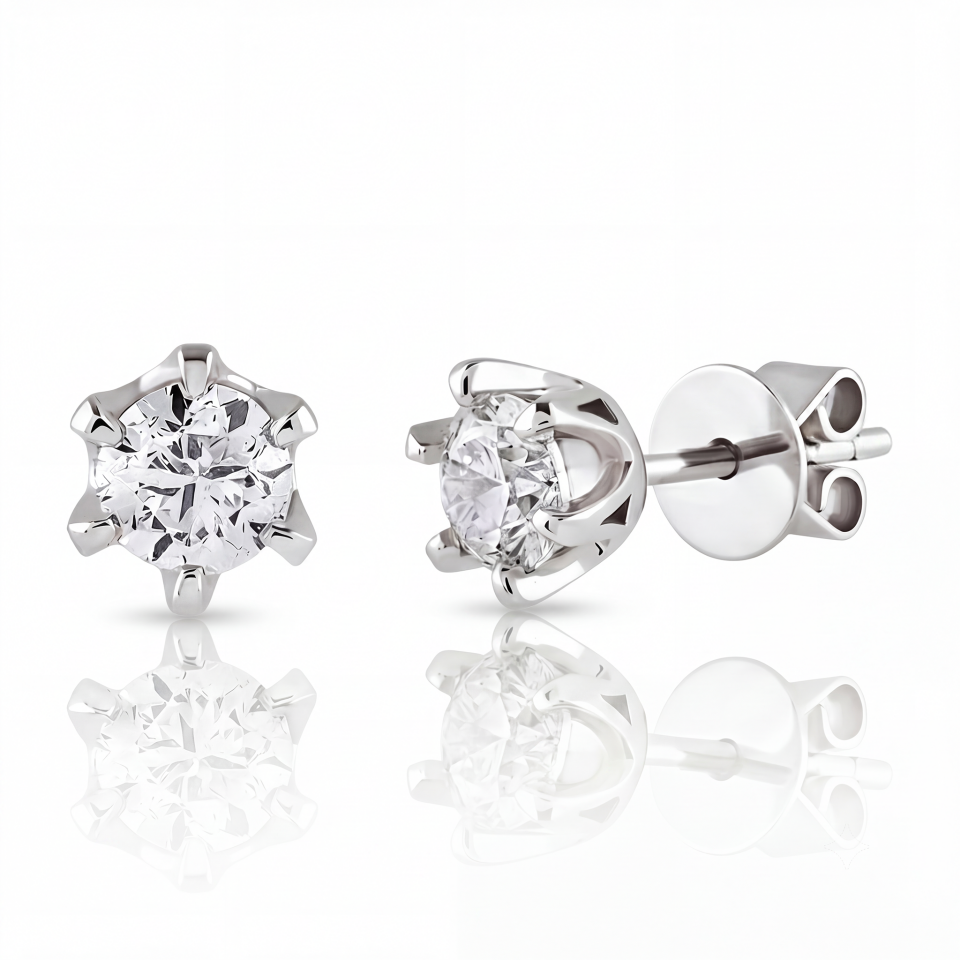3.00 Carat E VS Lab. Diamond Solitaire Earrings