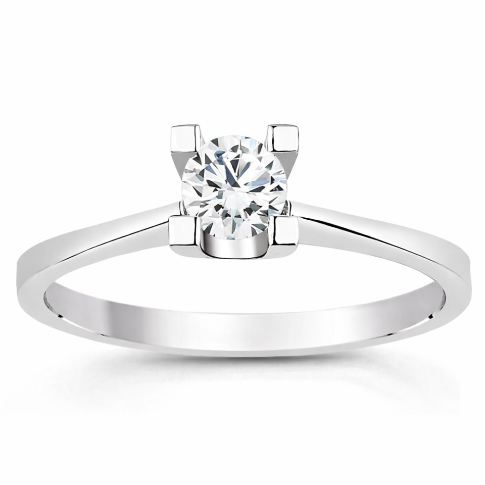 0.90 Karat E VS1 Laboratuvar Pırlanta Tektaş Yüzük