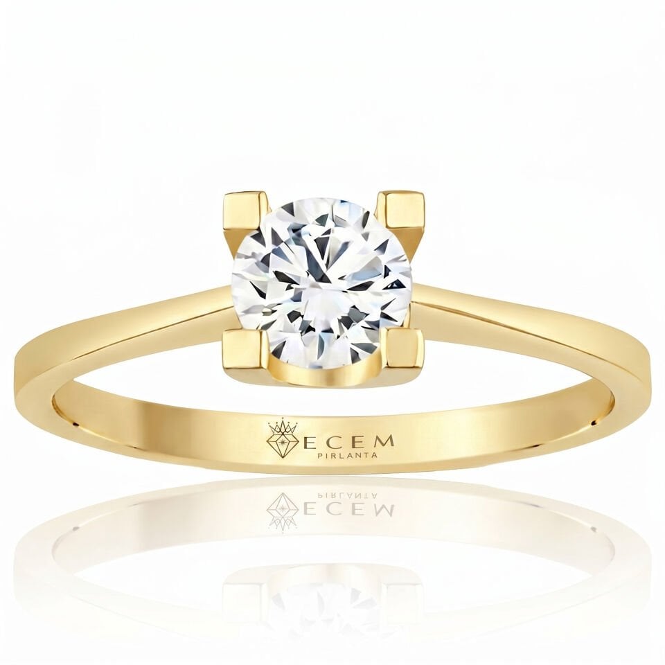1.50 Carat D VS Lab. Diamond Solitaire Yellow Gold Ring
