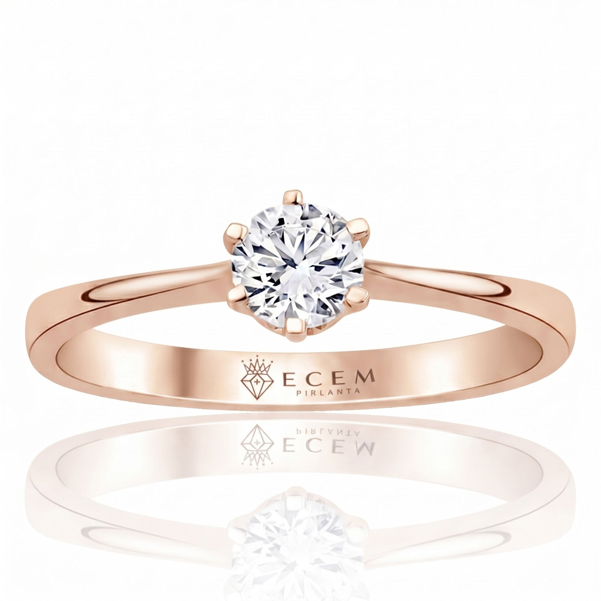 0.60 Carat E VS Lab Diamond Solitaire Rose Gold Ring