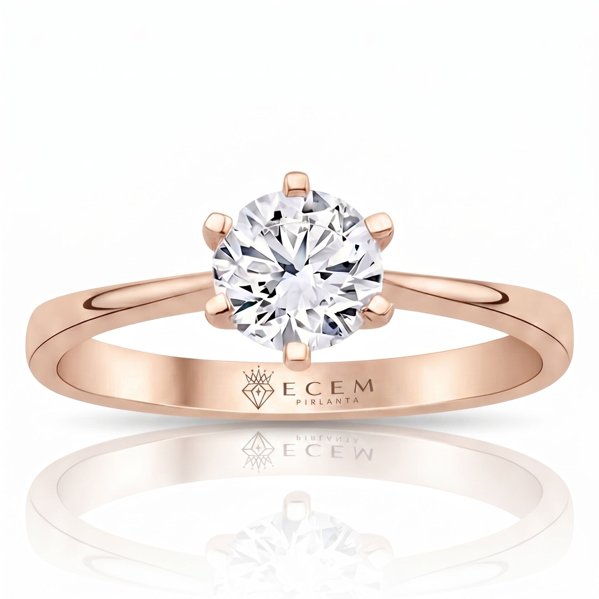 2.00 Carat E VS1 Lab Diamond Solitaire Rose Gold Ring
