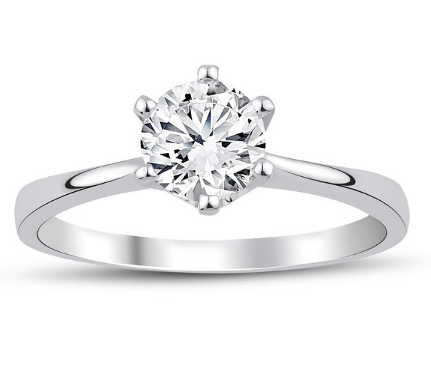 0.90 Karat E VS1 Laboratuvar Pırlanta Tektaş Yüzük