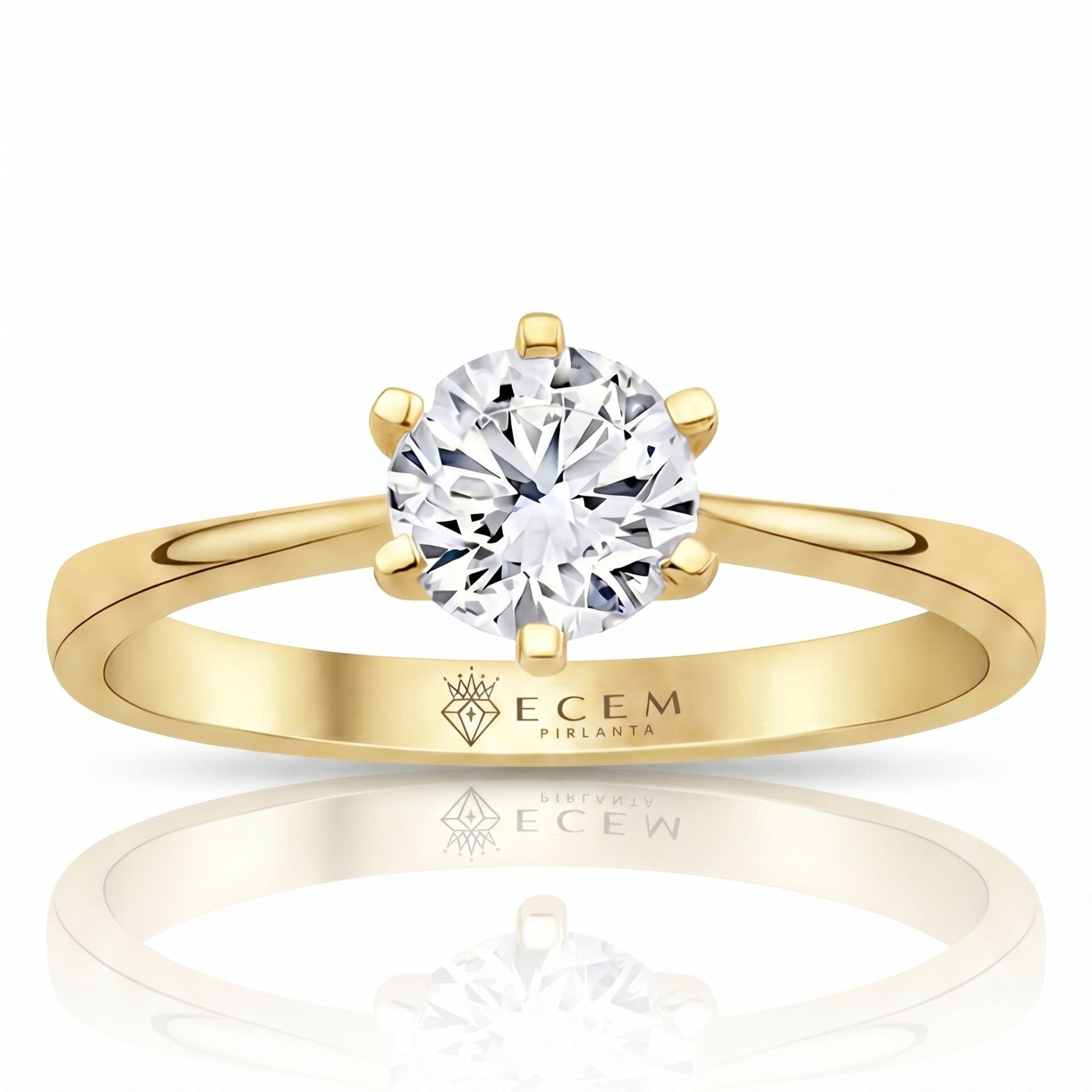 2.00 Carat E VS1 Lab Diamond Solitaire Yellow Gold Ring