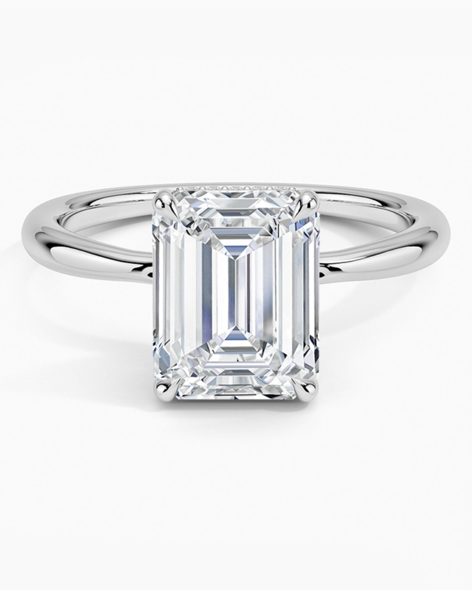 5.00 Karat E VS1 Laboratuvar Pırlanta Emerald Tektaş Yüzük