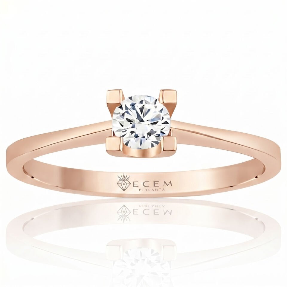 0.60 Carat E VS Lab Diamond Solitaire Rose Gold Ring