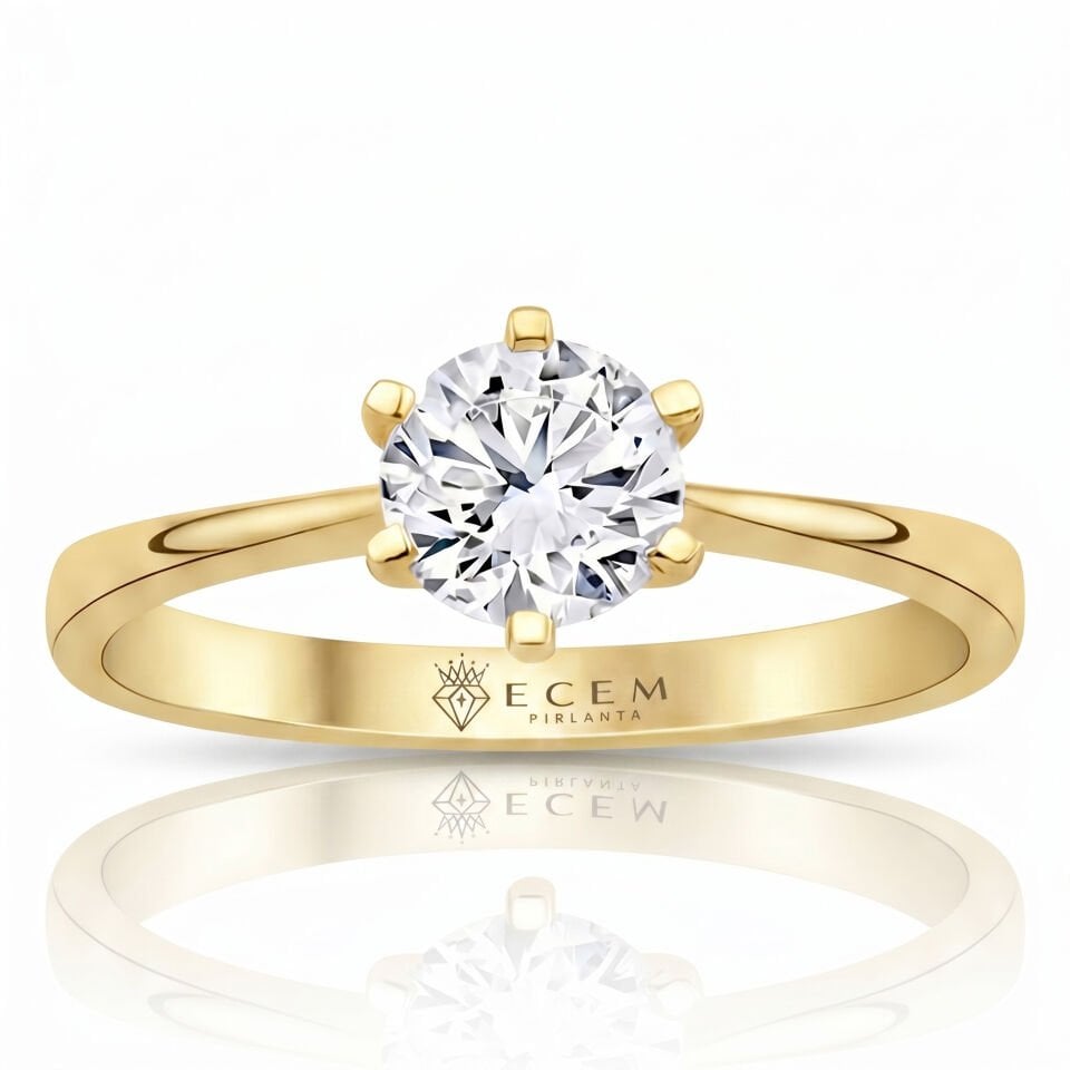 2.00 Carat D VS Lab. Diamond Solitaire Yellow Gold Ring