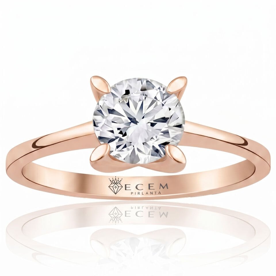 2.00 Carat E VS Lab Diamond Solitaire Rose Gold Ring