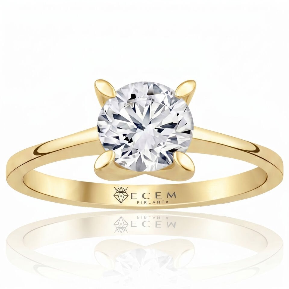 2.00 Carat E VS Lab. Diamond Solitaire Yellow Gold Ring