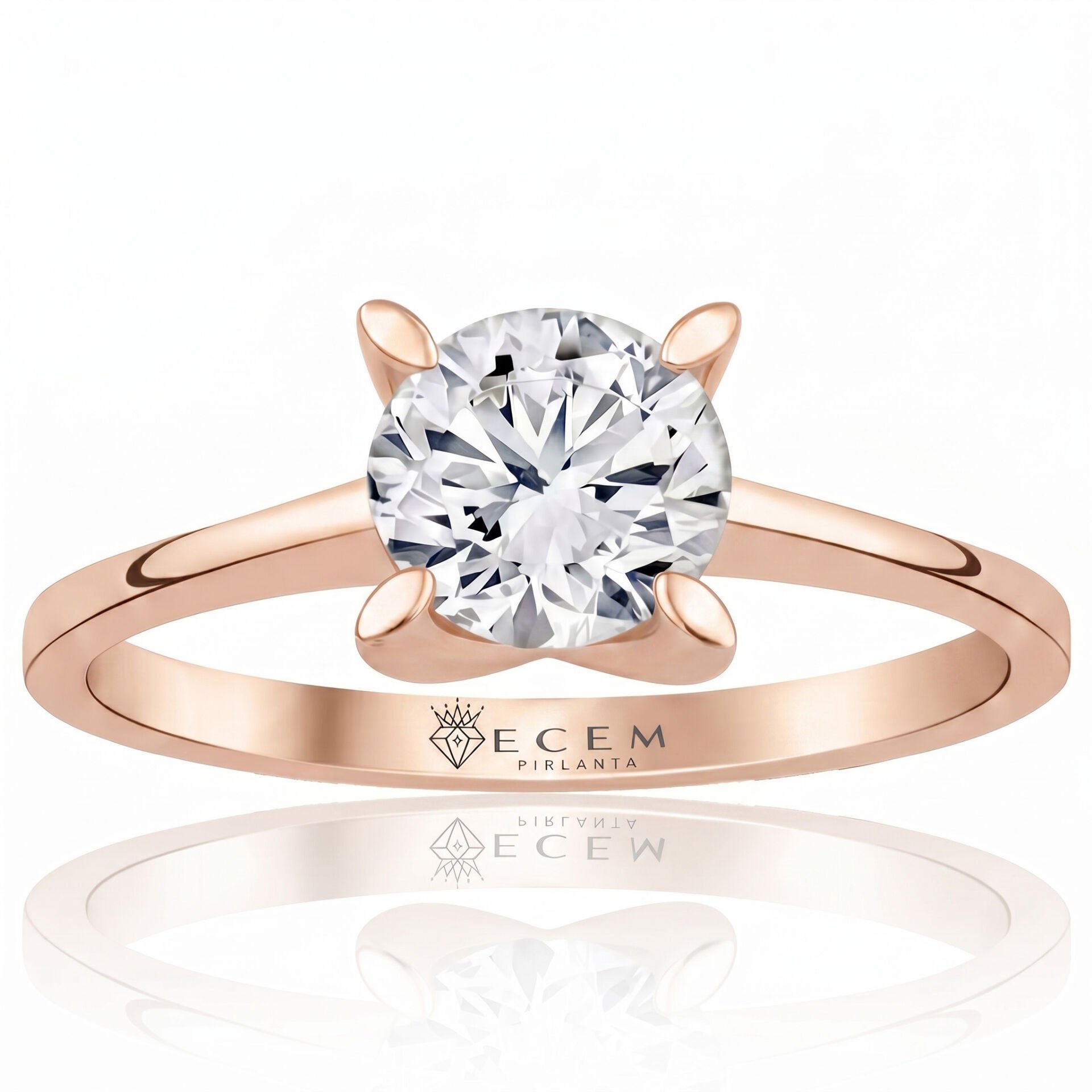 2.00 Carat D VS Lab. Diamond Solitaire Rose Gold Ring