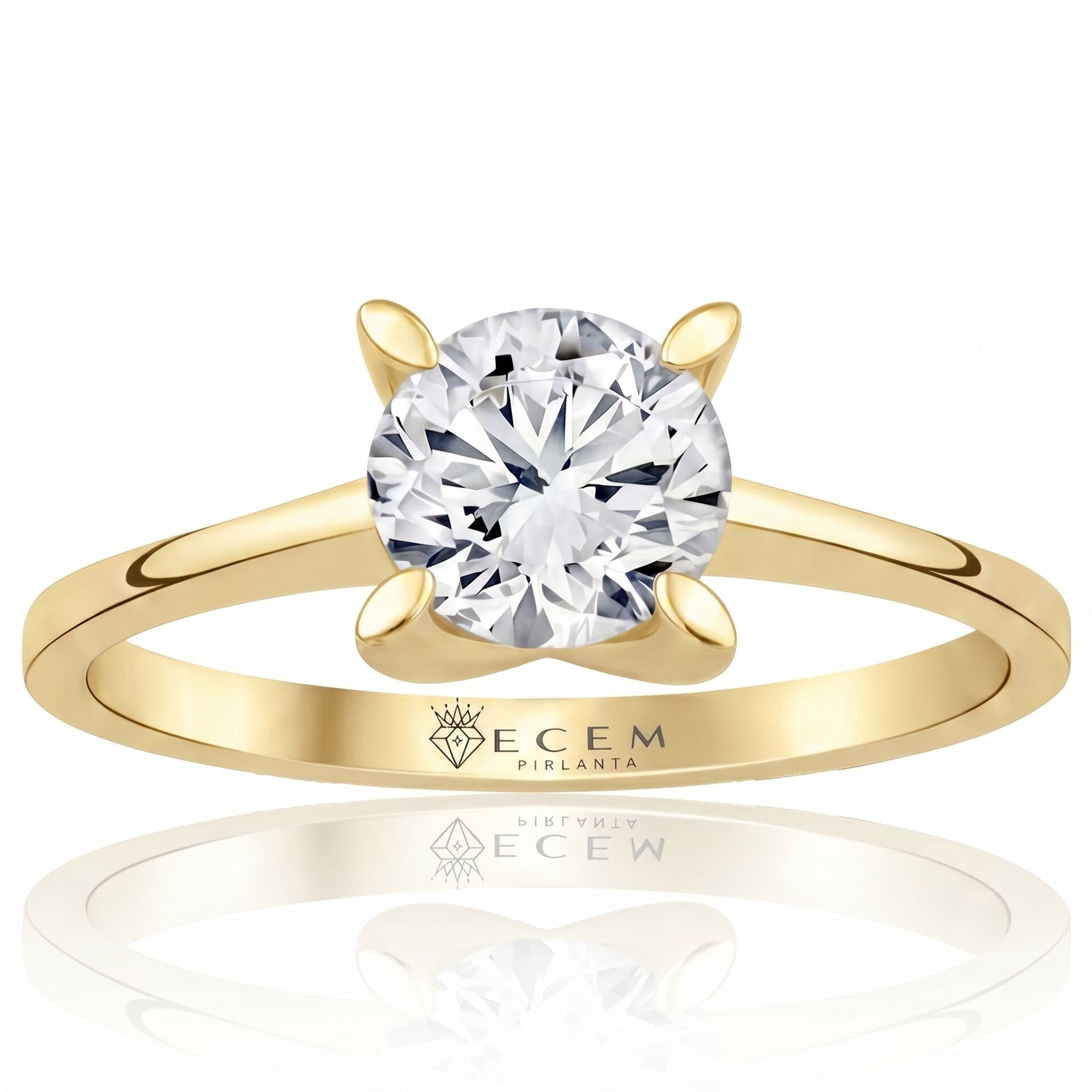 2.00 Carat D VS Lab. Diamond Solitaire Yellow Gold Ring