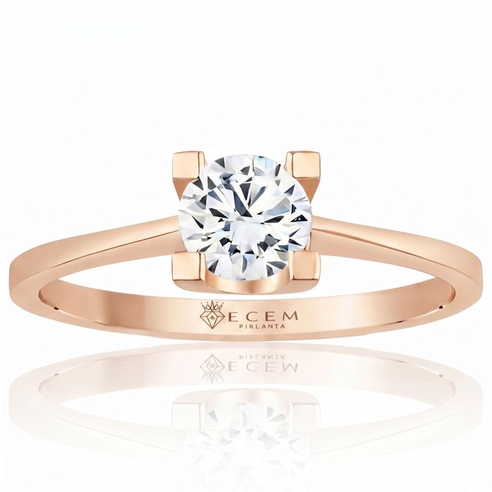 2.00 Carat D VS Lab. Diamond Solitaire Rose Gold Ring