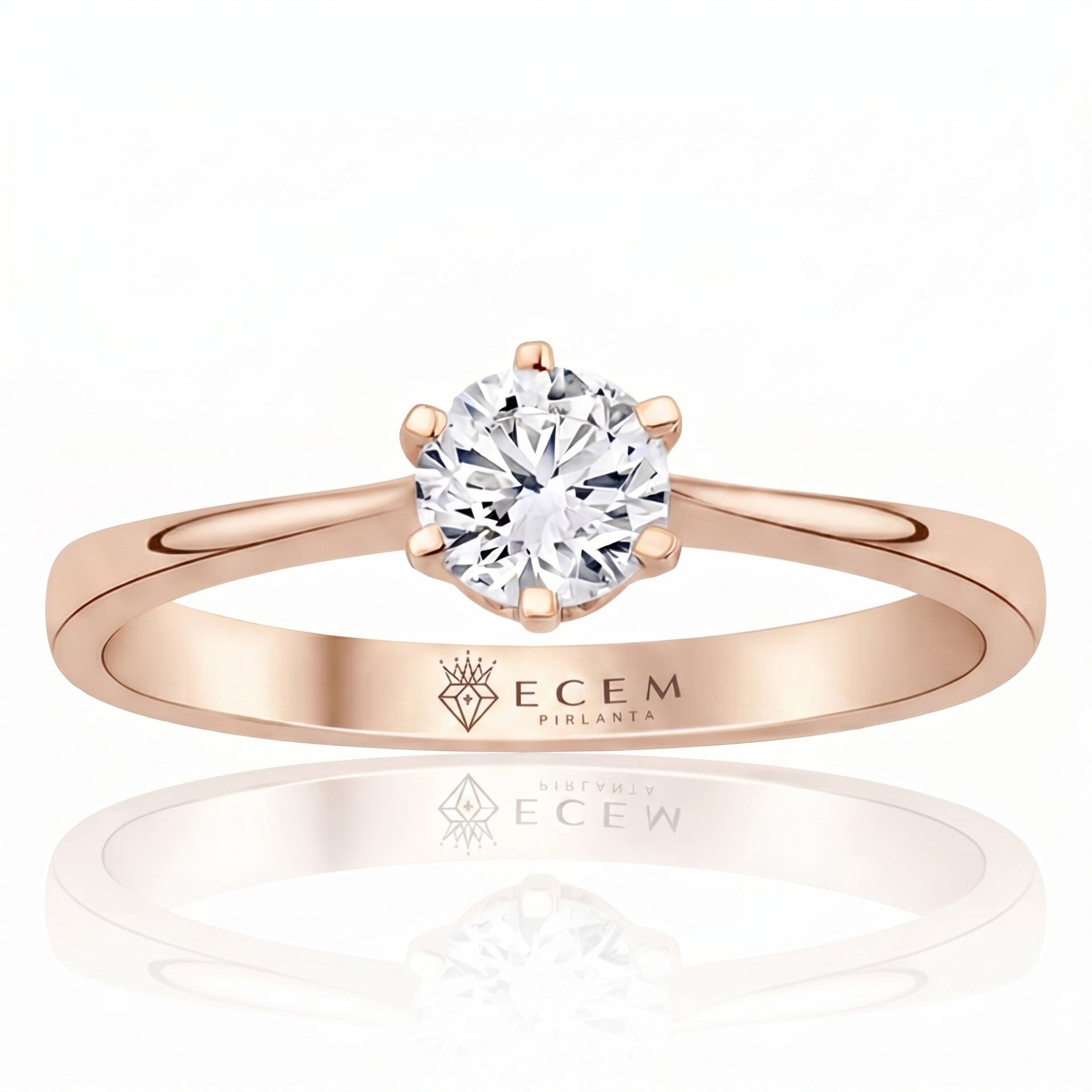 0.70 Carat E VS Lab Diamond Solitaire Rose Gold Ring