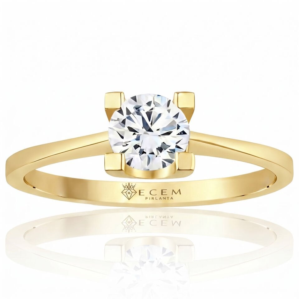 2.00 Carat D VS Lab. Diamond Solitaire Yellow Gold Ring