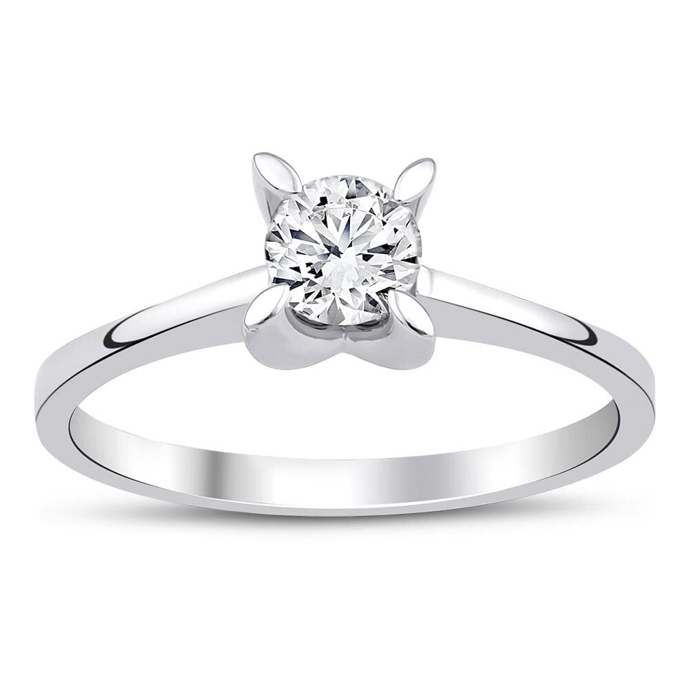 0.40 Karat E VS1 Laboratuvar Pırlanta Tektaş Yüzük