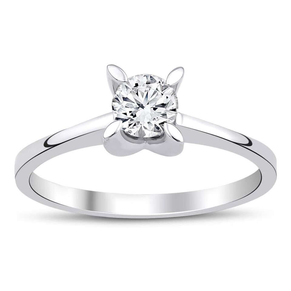 0.40 Karat E VS1 Laboratuvar Pırlanta Tektaş Yüzük