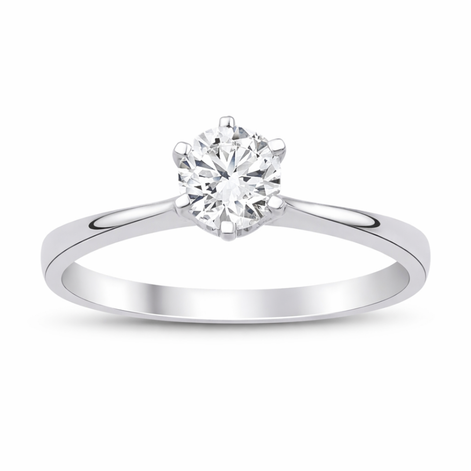 0.40 Karat E VS1 Laboratuvar Pırlanta Tektaş Yüzük