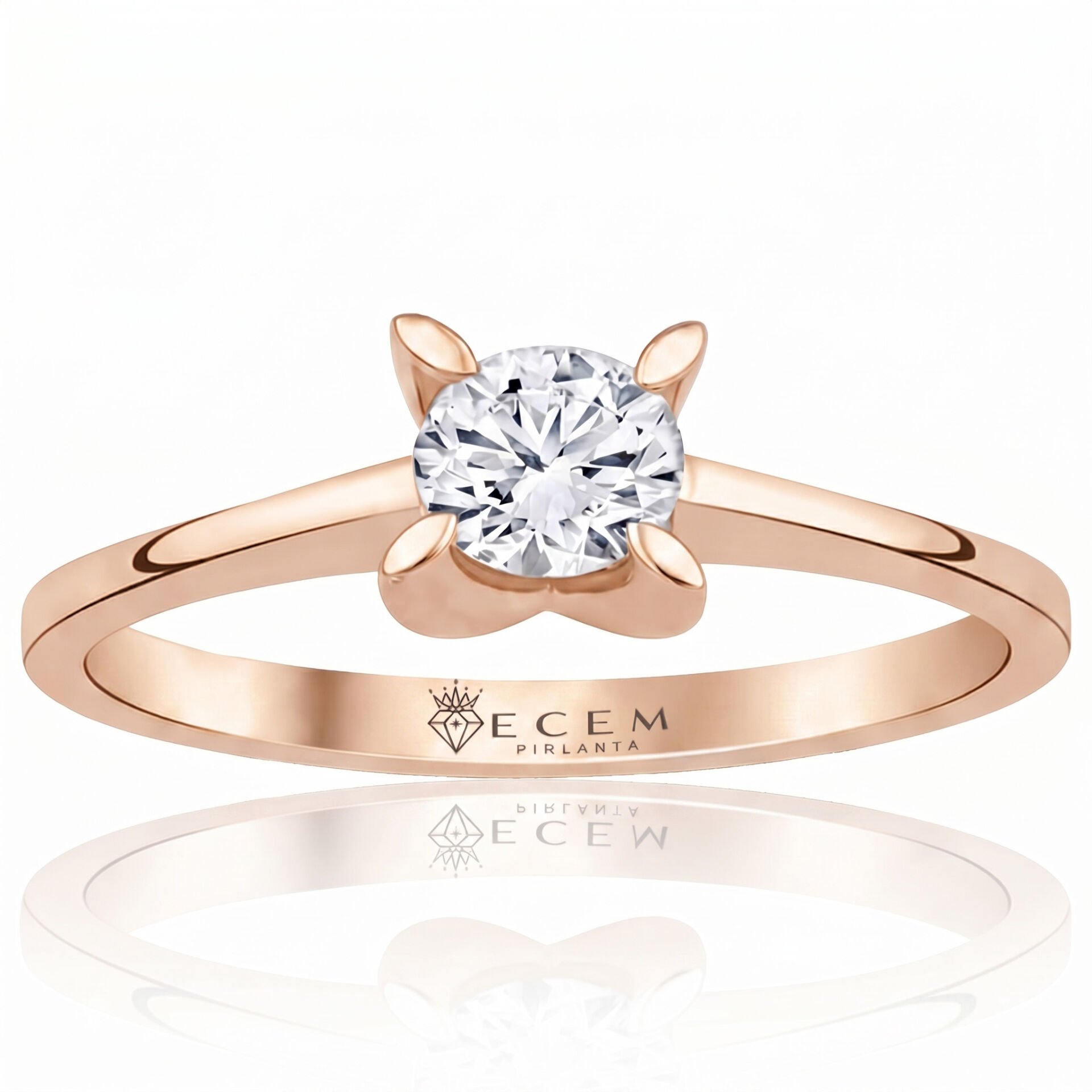 0.70 Carat E VS Lab Diamond Solitaire Rose Gold Ring