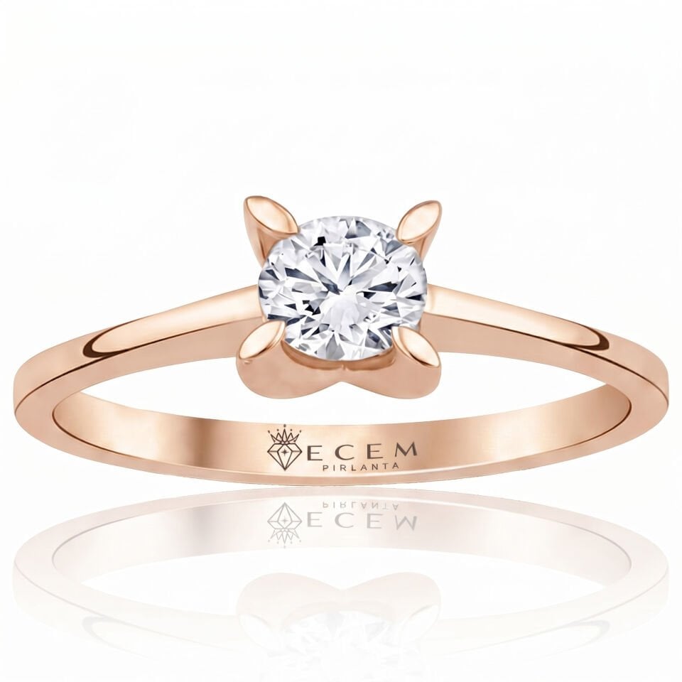 0.70 Carat E VS Lab Diamond Solitaire Rose Gold Ring