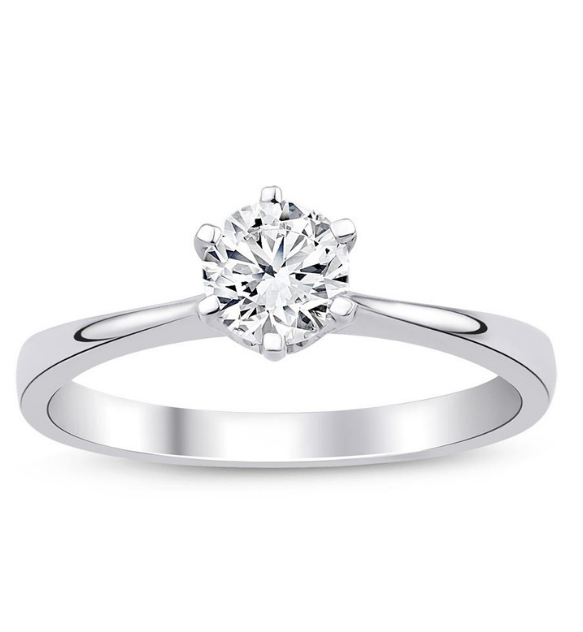 0.30 Karat E VS1 Laboratuvar Pırlanta Tektaş Yüzük