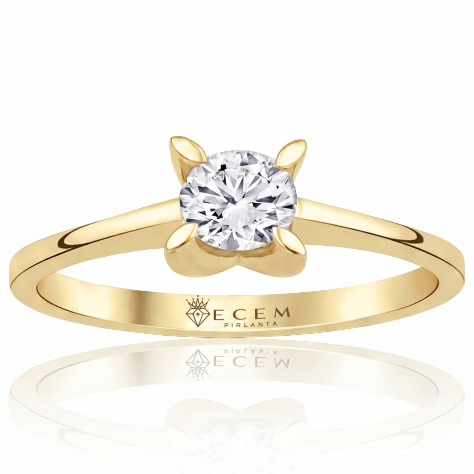 0.70 Carat E VS Lab Diamond Solitaire Yellow Gold Ring