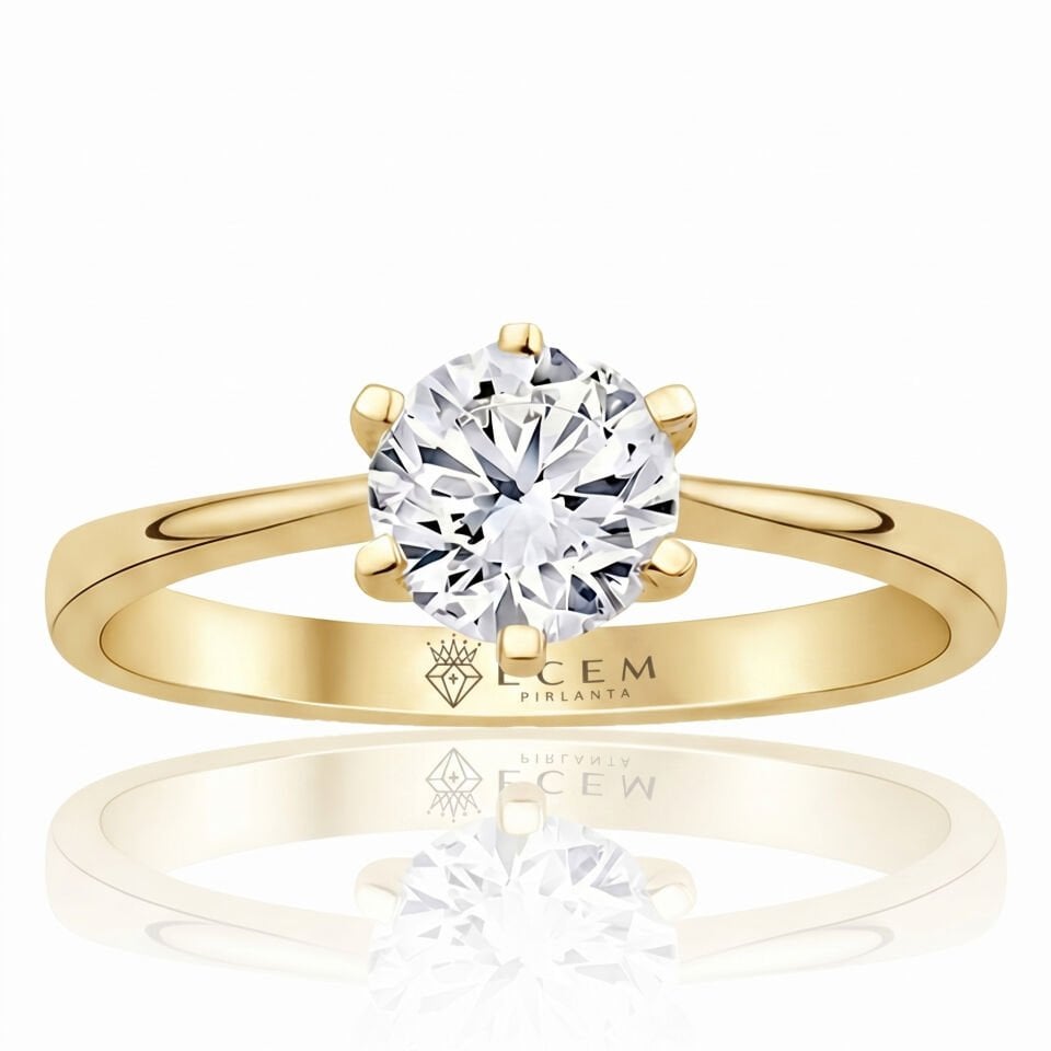 3.00 Carat D VS Lab. Diamond Solitaire Yellow Gold Ring