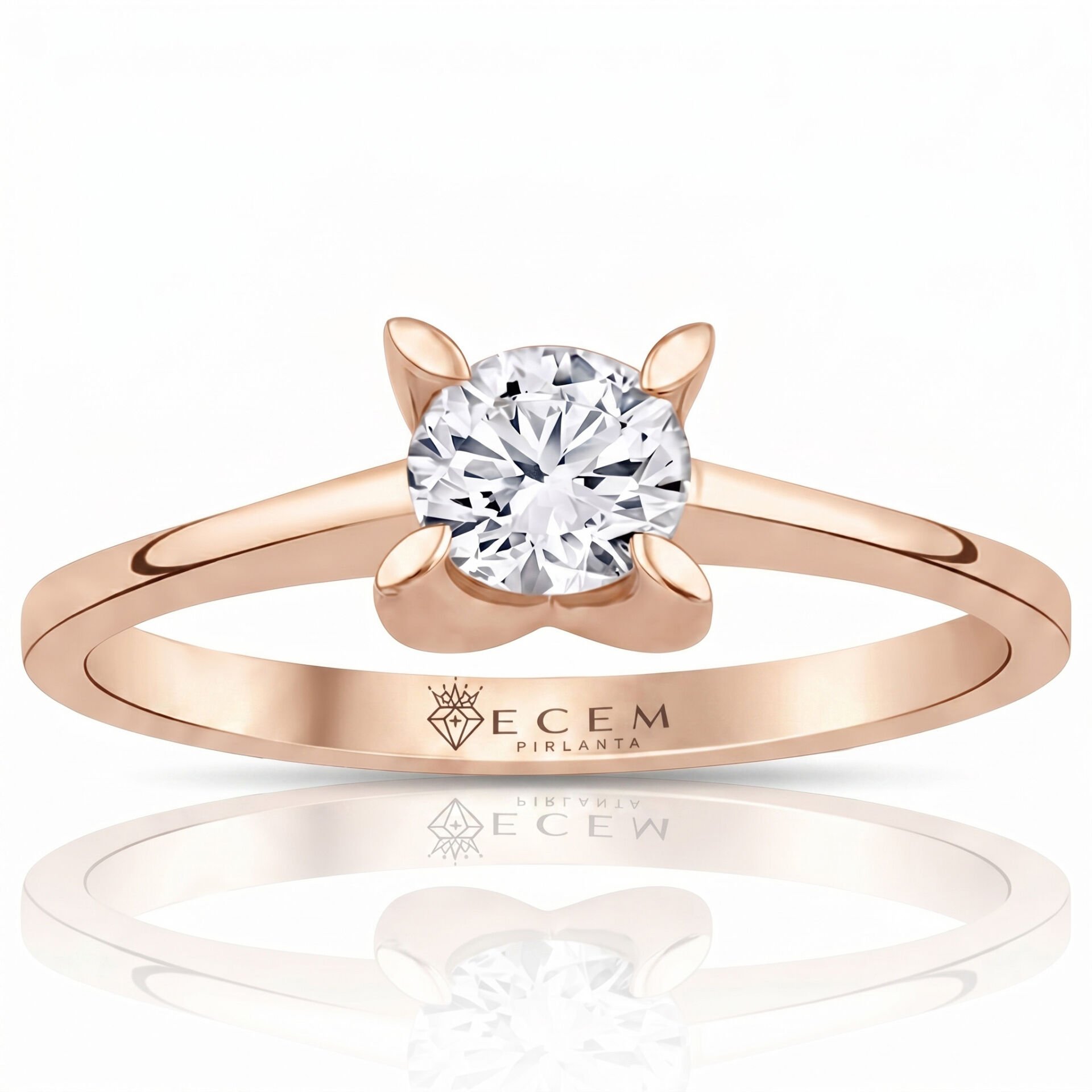 0.80 Carat E VS Lab Diamond Solitaire Rose Gold Ring