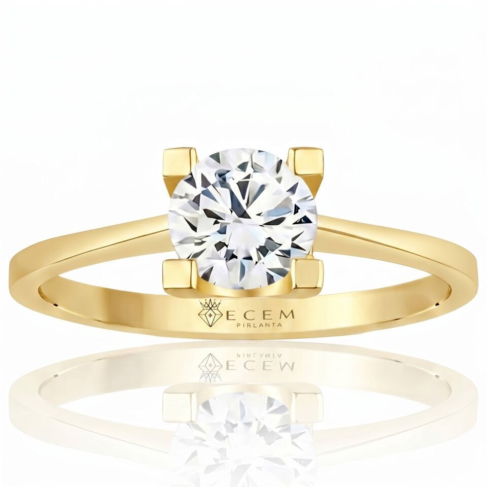 3.00 Carat D VS Lab. Diamond Solitaire Yellow Gold Ring