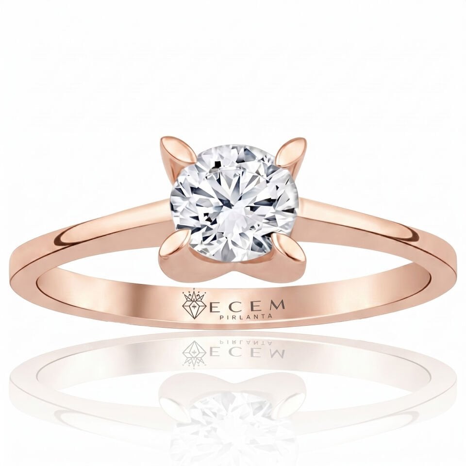 0.90 Carat E VS1 Lab Diamond Solitaire Rose Gold Ring