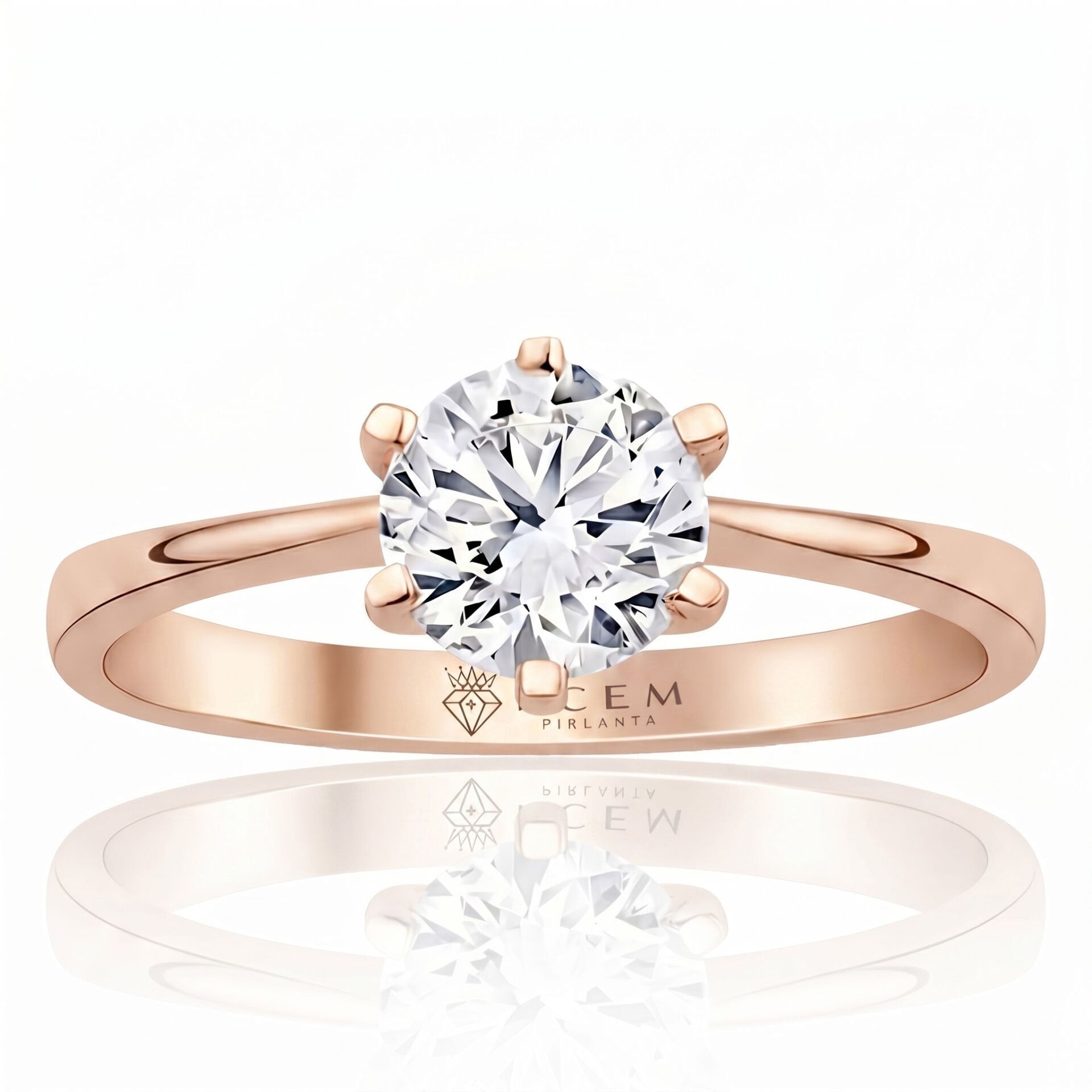 4.00 Carat D VS Lab. Diamond Solitaire Rose Gold Ring